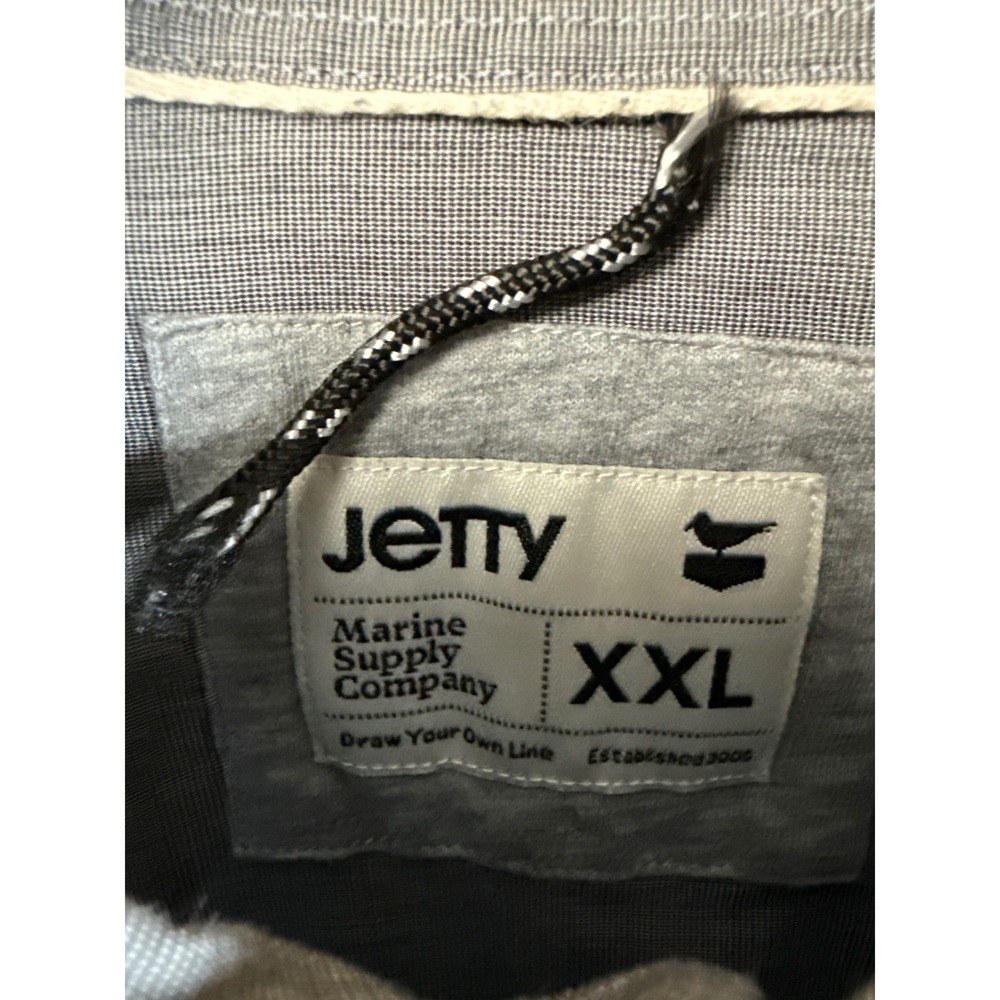 Jetty Marine Supply Company Button Up Shirt Men XXL Gray Cotton Flannel Slim Fit - Picture 4 of 11